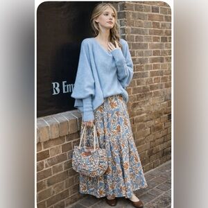 “Floral Symphony” Maxi Skirt